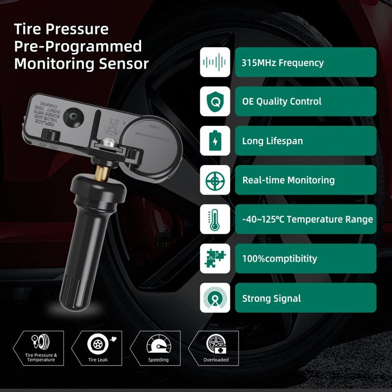 CDWTPS TPMS Sensor,315MHz Tire Pressure Monitor System for Subaru 4 Pack Replaces# 28103AJ00A 28103AG00A 28103SG000 - Image 3